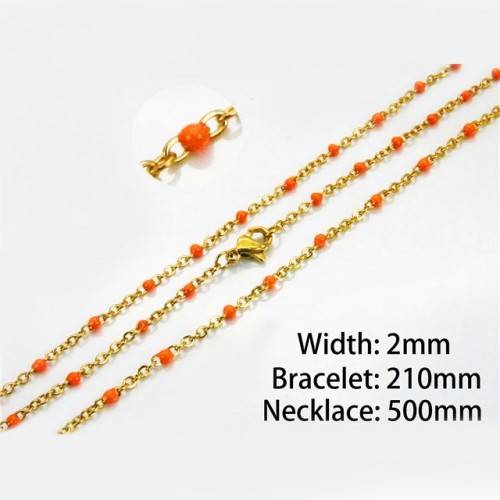 Wholesale Stainless Steel 316L Necklace & Bracelet Set NO.#BC70S0081MLV