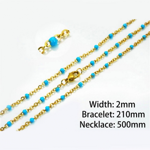 Wholesale Stainless Steel 316L Necklace & Bracelet Set NO.#BC70S0073MLQ
