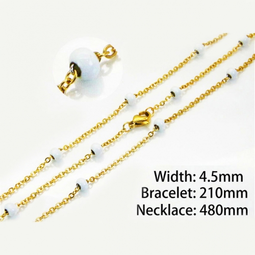 Wholesale Stainless Steel 316L Necklace & Bracelet Set NO.#BC70S0091OLQ