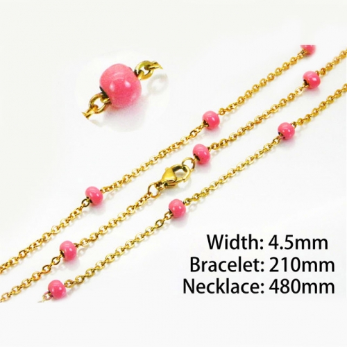 Wholesale Stainless Steel 316L Necklace & Bracelet Set NO.#BC70S0093OLD