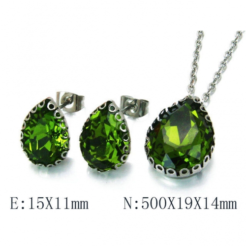 Wholesale Stainless Steel 316L Jewelry Crystal Stone Sets NO.#BC92S0039ML