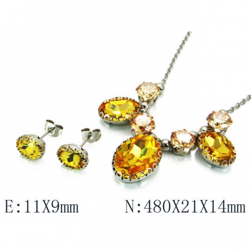 Wholesale Stainless Steel 316L Jewelry Crystal Stone Sets NO.#BC92S0062HMS
