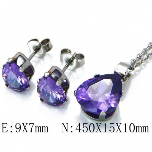 Wholesale Stainless Steel 316L Jewelry Crystal Stone Sets NO.#BC30S0159O0
