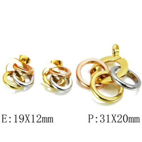 Wholesale Stainless Steel 316L Jewelry Three Color Sets NO.#BC81S0228HNE