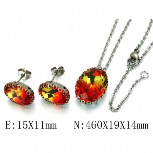 Wholesale Stainless Steel 316L Jewelry Crystal Stone Sets NO.#BC92S0100OU