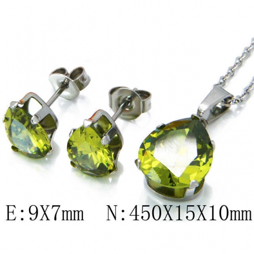 Wholesale Stainless Steel 316L Jewelry Crystal Stone Sets NO.#BC30S0162O0
