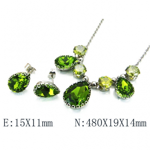 Wholesale Stainless Steel 316L Jewelry Crystal Stone Sets NO.#BC92S0060HMG