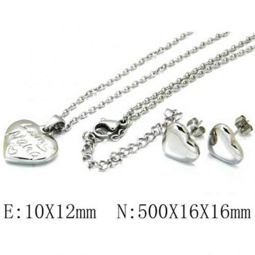 Wholesale Stainless Steel 316L Jewelry Love Sets NO.#BC06S0687H10