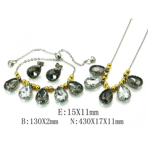 Wholesale Stainless Steel 316L Jewelry Crystal Stone Sets NO.#BC92S0112IMG