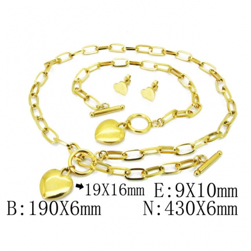 Wholesale Stainless Steel 316L Jewelry Love Sets NO.#BC85S0317HLB