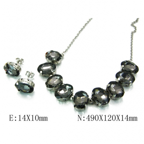 Wholesale Stainless Steel 316L Jewelry Crystal Stone Sets NO.#BC92S0018HWW