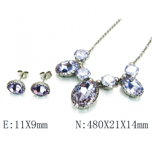 Wholesale Stainless Steel 316L Jewelry Crystal Stone Sets NO.#BC92S0061HMF