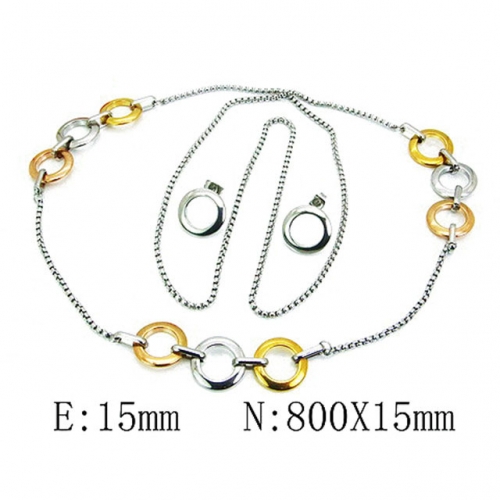 Wholesale Stainless Steel 316L Jewelry Three Color Sets NO.#BC59S1297HLF