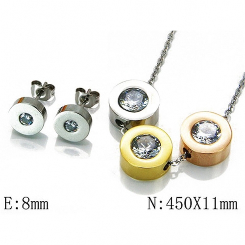 Wholesale Stainless Steel 316L Jewelry Three Color Sets NO.#BC21S0098HIL