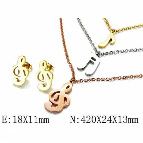 Wholesale Stainless Steel 316L Jewelry Three Color Sets NO.#BC21S0110HJS