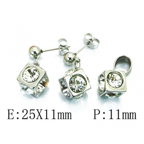 Wholesale Stainless Steel 316L Jewelry Crystal Stone Sets NO.#BC64S1084OS
