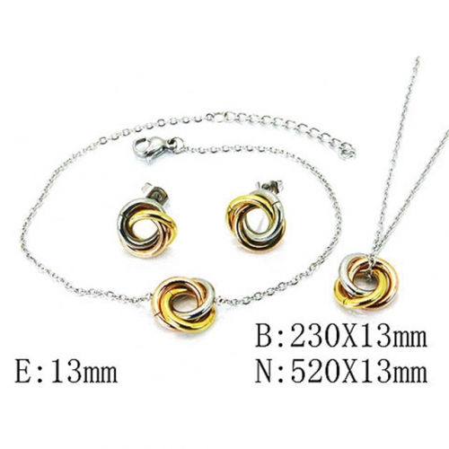 Wholesale Stainless Steel 316L Jewelry Three Color Sets NO.#BC59S1234HSS