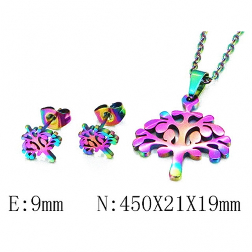 Wholesale Stainless Steel 316L Jewelry Plant Shape Sets NO.#BC58S0593JR