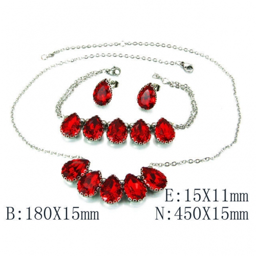 Wholesale Stainless Steel 316L Jewelry Crystal Stone Sets NO.#BC92S0046IJR