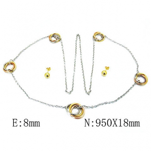 Wholesale Stainless Steel 316L Jewelry Three Color Sets NO.#BC59S1249HME