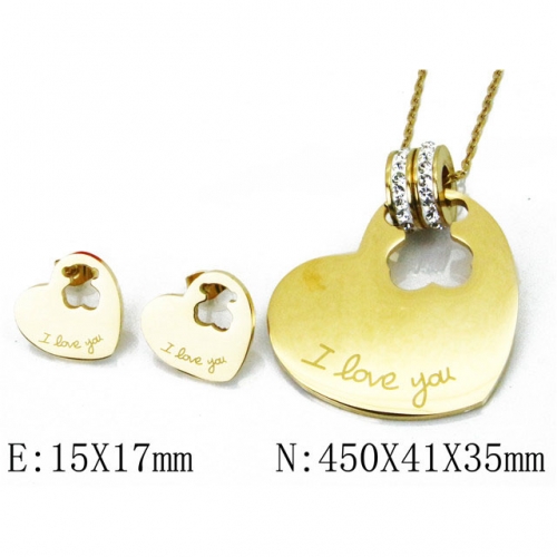 Wholesale Stainless Steel 316L Jewelry Love Sets NO.#BC02S2742HKA