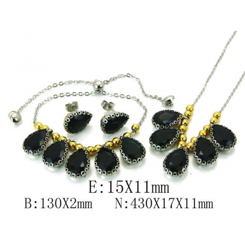 Wholesale Stainless Steel 316L Jewelry Crystal Stone Sets NO.#BC92S0114IMR