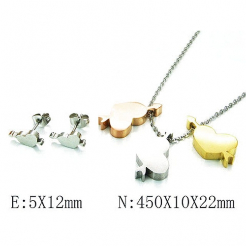 Wholesale Stainless Steel 316L Jewelry Three Color Sets NO.#BC21S0135HCC