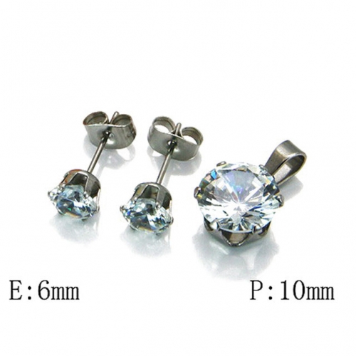 Wholesale Stainless Steel 316L Jewelry Crystal Stone Sets NO.#BC21S0012IJ