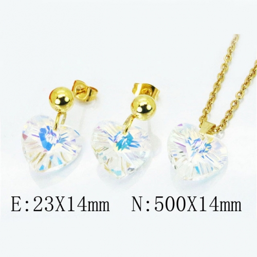 Wholesale Stainless Steel 316L Jewelry Crystal Stone Sets NO.#BC85S0302PV