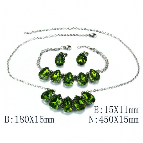 Wholesale Stainless Steel 316L Jewelry Crystal Stone Sets NO.#BC92S0045IJW