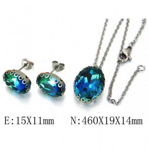 Wholesale Stainless Steel 316L Jewelry Crystal Stone Sets NO.#BC92S0102OS