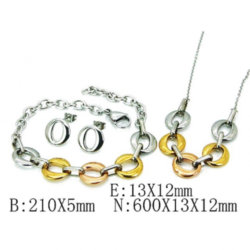 Wholesale Stainless Steel 316L Jewelry Three Color Sets NO.#BC59S2825ICC