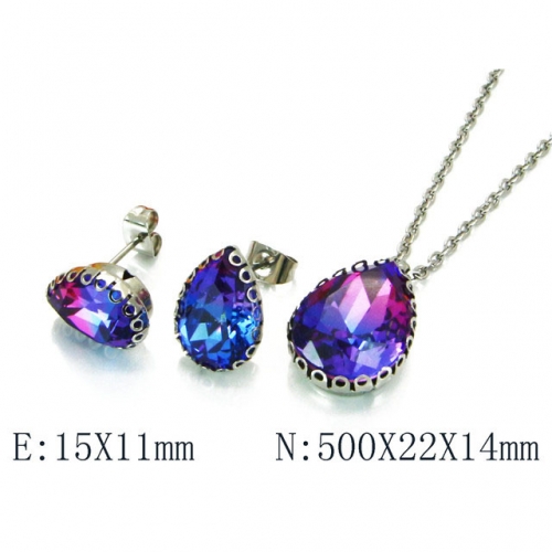 Wholesale Stainless Steel 316L Jewelry Crystal Stone Sets NO.#BC92S0065NG