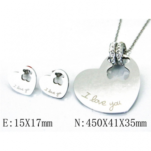 Wholesale Stainless Steel 316L Jewelry Love Sets NO.#BC02S2741HJZ