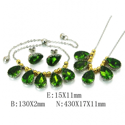 Wholesale Stainless Steel 316L Jewelry Crystal Stone Sets NO.#BC92S0113IMS