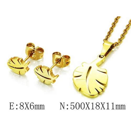 Wholesale Stainless Steel 316L Jewelry Plant Shape Sets NO.#BC58S0564JD