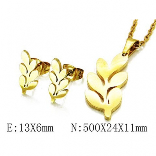 Wholesale Stainless Steel 316L Jewelry Plant Shape Sets NO.#BC58S0510JG