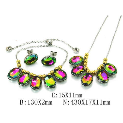 Wholesale Stainless Steel 316L Jewelry Crystal Stone Sets NO.#BC92S0110IMB