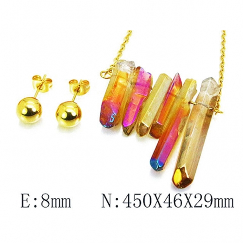 Wholesale Stainless Steel 316L Jewelry Crystal Stone Sets NO.#BC85S0218PB