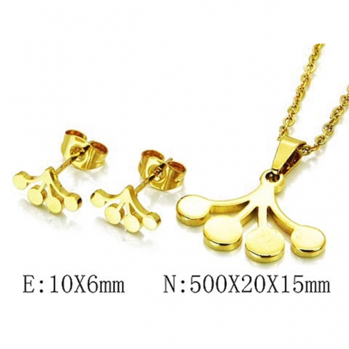 Wholesale Stainless Steel 316L Jewelry Plant Shape Sets NO.#BC58S0539JS