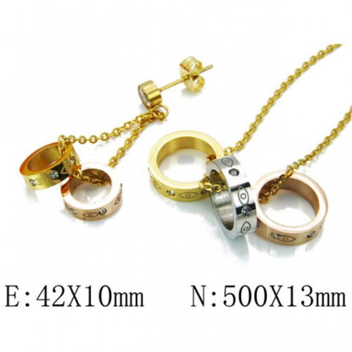 Wholesale Stainless Steel 316L Jewelry Three Color Sets NO.#BC81S0152HNZ