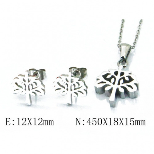Wholesale Stainless Steel 316L Jewelry Plant Shape Sets NO.#BC91S0558PW