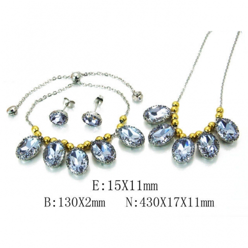 Wholesale Stainless Steel 316L Jewelry Crystal Stone Sets NO.#BC92S0109IMV