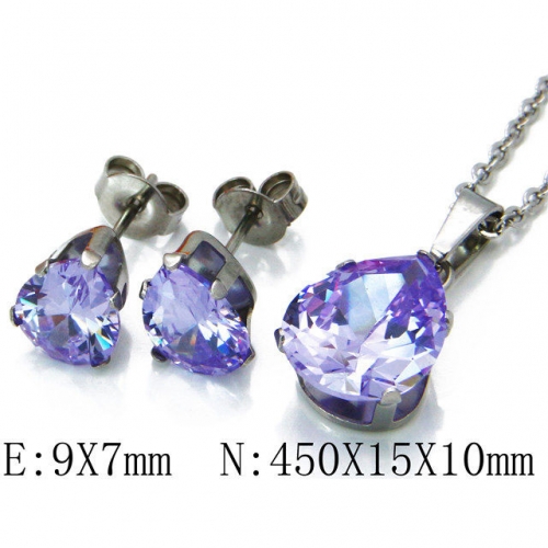 Wholesale Stainless Steel 316L Jewelry Crystal Stone Sets NO.#BC30S0160O0
