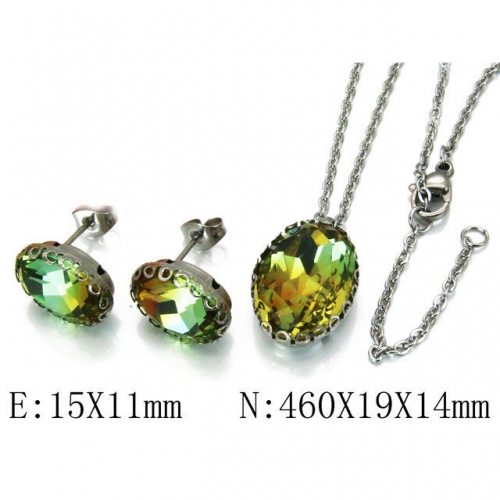 Wholesale Stainless Steel 316L Jewelry Crystal Stone Sets NO.#BC92S0101OW