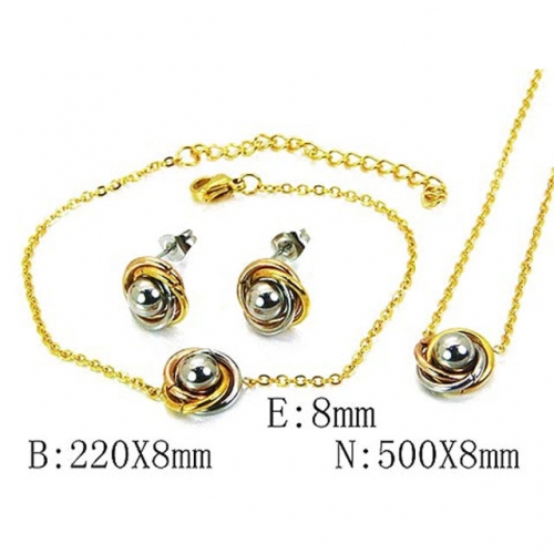 Wholesale Stainless Steel 316L Jewelry Three Color Sets NO.#BC59S2754PS
