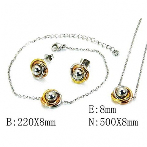 Wholesale Stainless Steel 316L Jewelry Three Color Sets NO.#BC59S2753OL