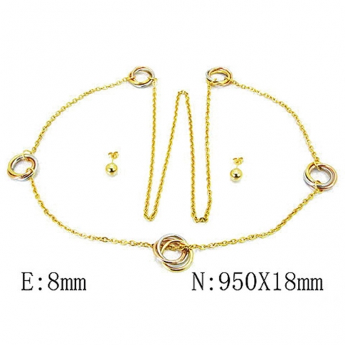 Wholesale Stainless Steel 316L Jewelry Three Color Sets NO.#BC59S1251HMF