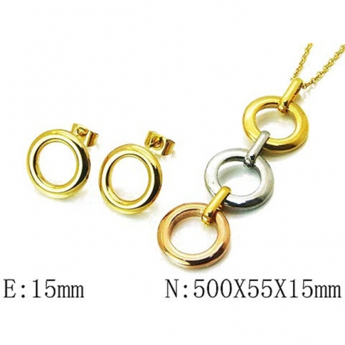 Wholesale Stainless Steel 316L Jewelry Three Color Sets NO.#BC59S2726HAA