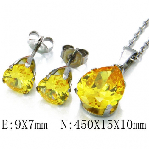 Wholesale Stainless Steel 316L Jewelry Crystal Stone Sets NO.#BC30S0158O0